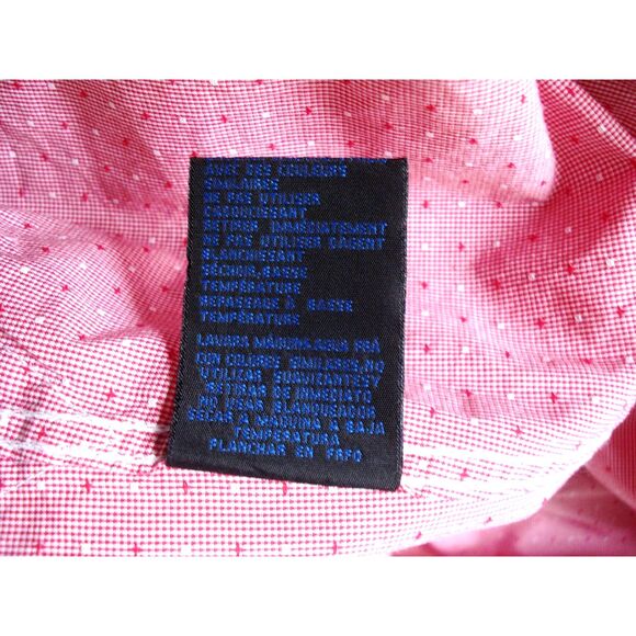 Andrew Fezza Men Cotton Shirt 17.5 - 34/35 Pink Long Sleeve Slim Fit Button Up - Picture 5 of 5